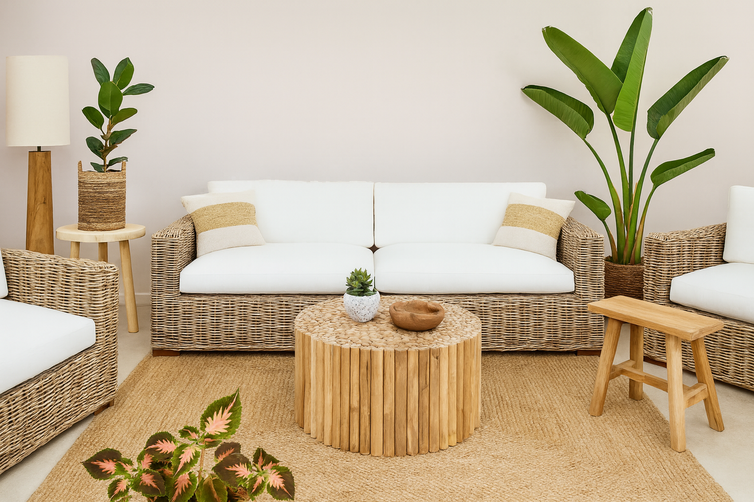 Salotto outdoor in rattan