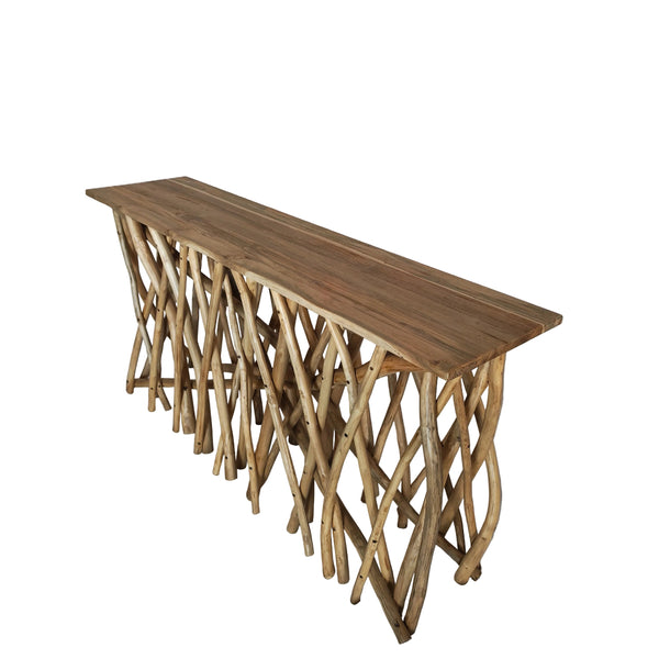 Akar consolle in radici di teak