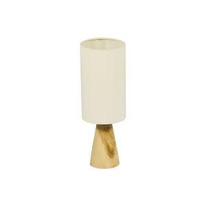 Lampada in teak e tessuto