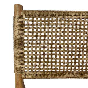 Lena divano in teak e fibra sintetica intrecciata per outdoot