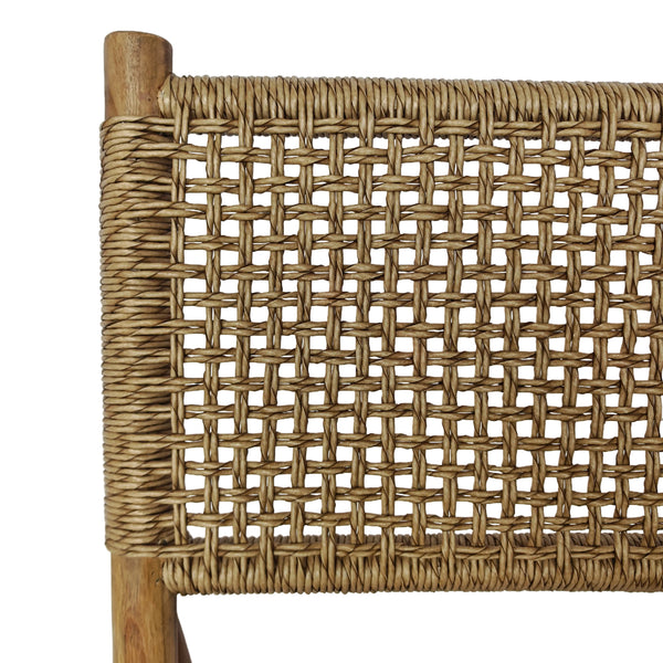Lena divano in teak e fibra sintetica intrecciata per outdoot