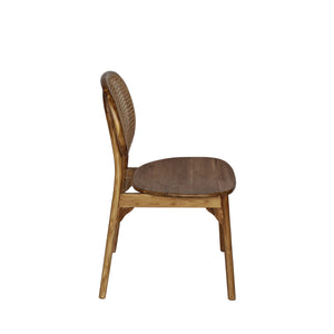 Mila sedia in teak naturale e rattan