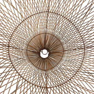 Lampadario in rattan intrecciato