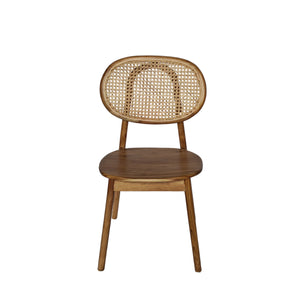 Sedia in teak e rattan ovale 