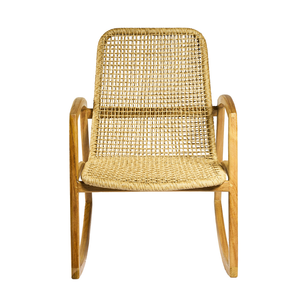 Sedia a dondolo in TEAK e CORDA L61xP75XA75cm "SUZI"