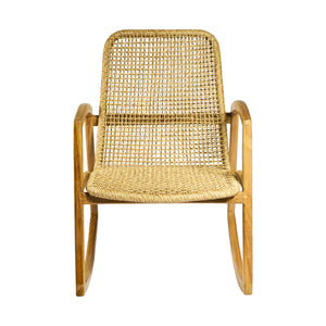 Sedia a dondolo in TEAK e CORDA L61xP75XA75cm "SUZI"