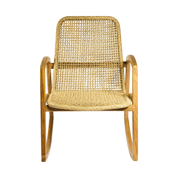 Sedia a dondolo in TEAK e CORDA L61xP75XA75cm "SUZI"
