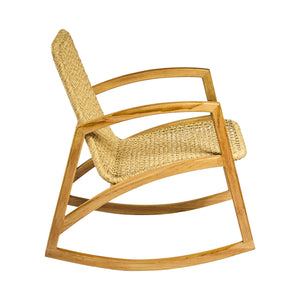 Sedia a dondolo in TEAK e CORDA L61xP75XA75cm "SUZI"
