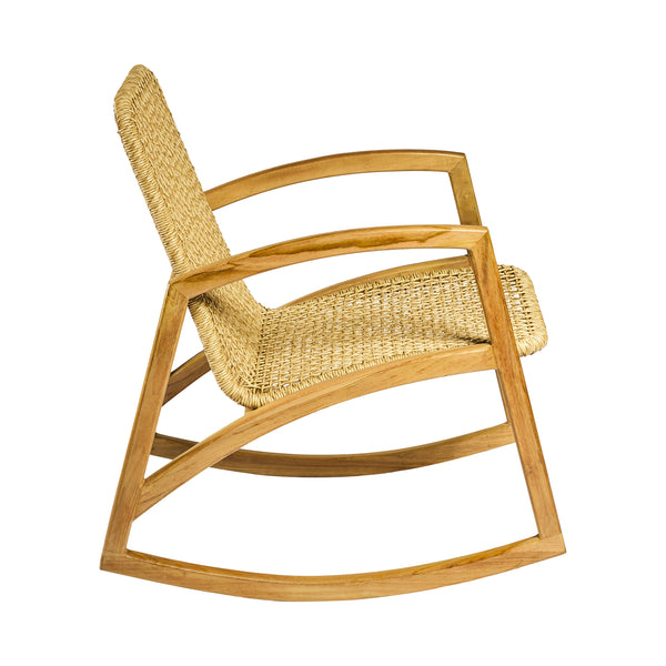 Sedia a dondolo in TEAK e CORDA L61xP75XA75cm "SUZI"