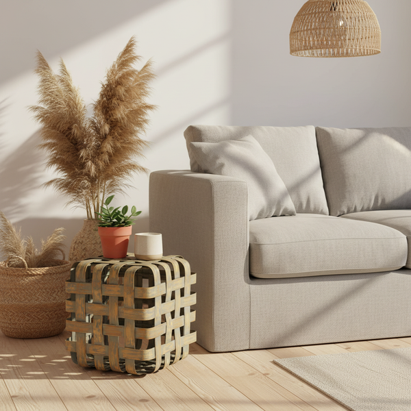 BAMBOO STOOL grigio – Boho living