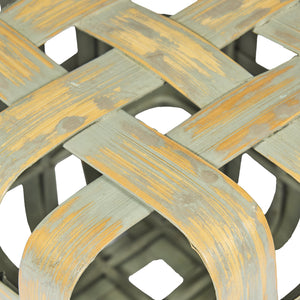 Sgabello in BAMBOO e FERRO L35xP35XH35cm "BAMBOO STOOL"