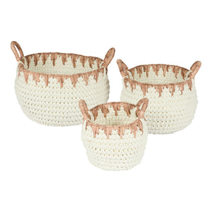 Set da 3 cesti in TESSUTO di COTONE "STEFY"