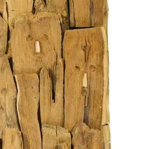 Decorazione da parete in LEGNO di TEAK reciclato  L60xP5xH60cm "FACE"