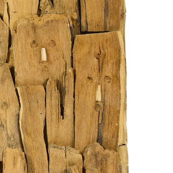 Decorazione da parete in LEGNO di TEAK reciclato  L60xP5xH60cm "FACE"
