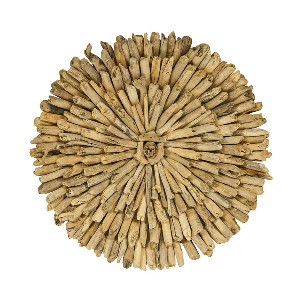 Decorazione da parete in LEGNO di MARE  Ø70xP5 cm "FLOWER"