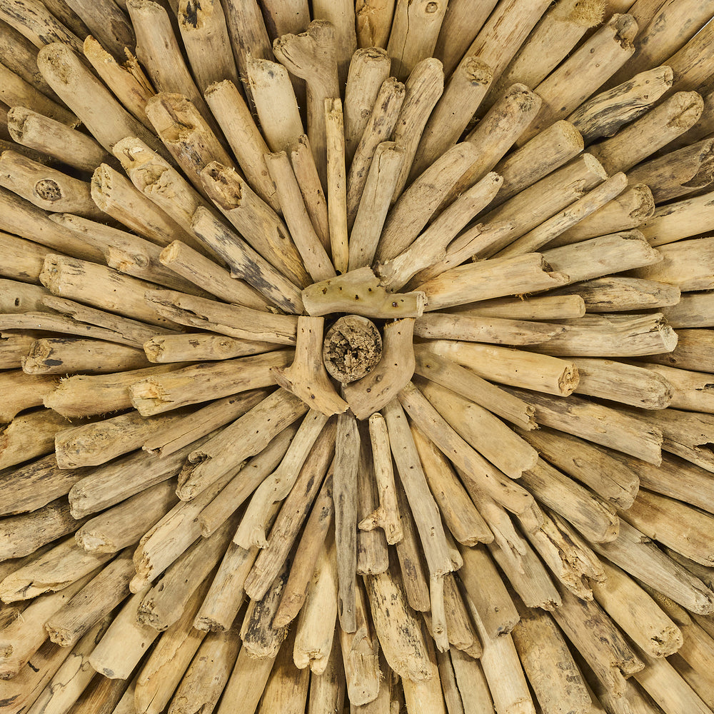 Decorazione da parete in LEGNO di MARE  Ø70xP5 cm "FLOWER"
