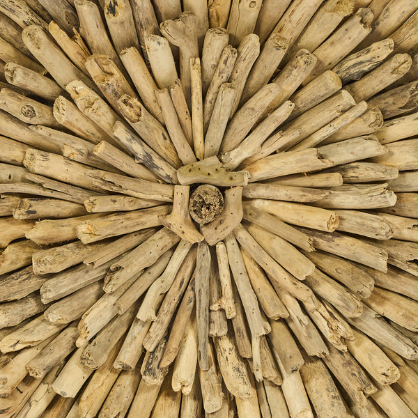 Decorazione da parete in LEGNO di MARE  Ø70xP5 cm "FLOWER"