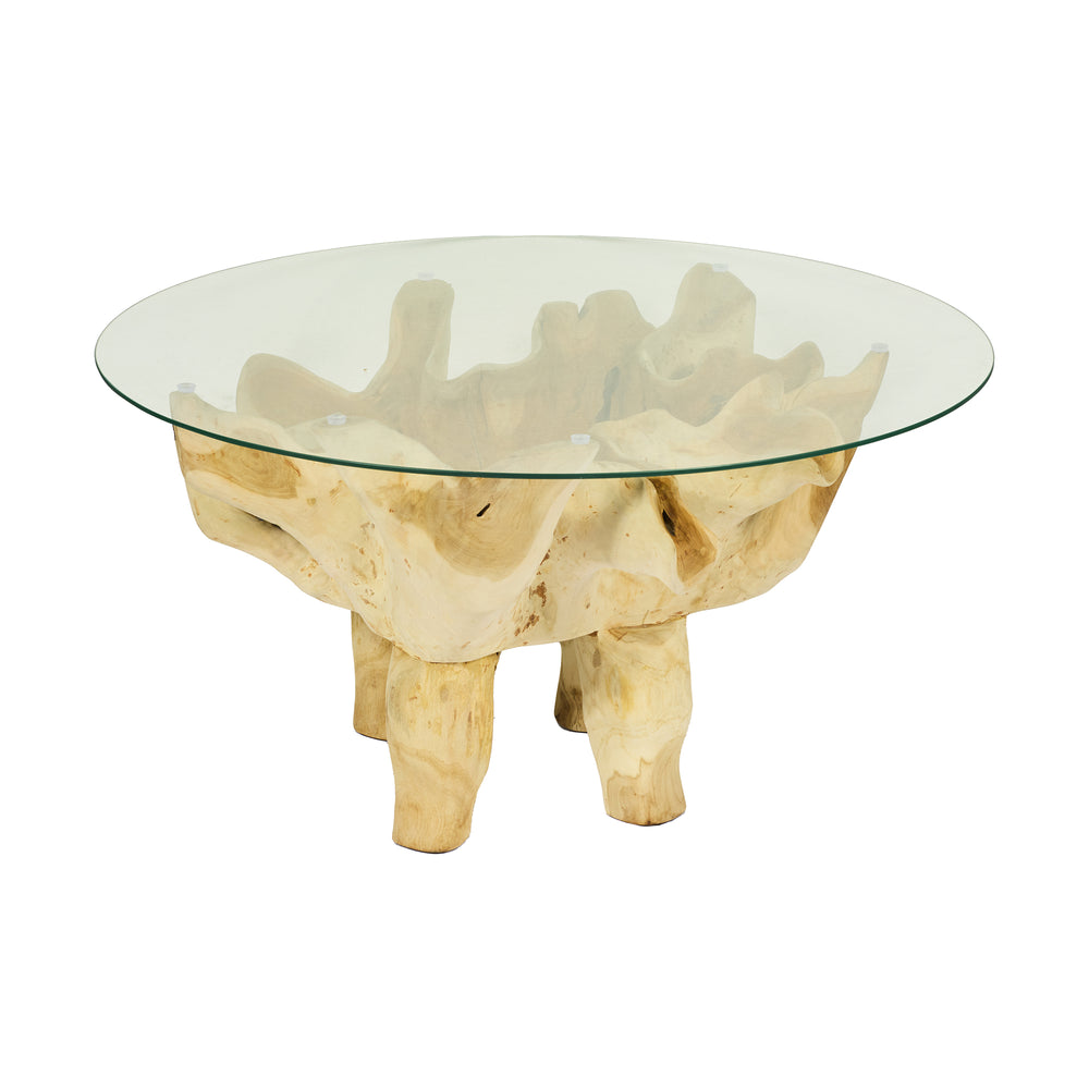 Tavolino da caffè in radice di teak  – Ø90 x H46 cm  "NINA BABY"