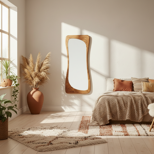 Specchio Bayu boho senza arazzo – quadrata