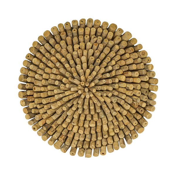 Decorazione da parete in LEGNO di MARE  Ø70xP5 cm "SUN"