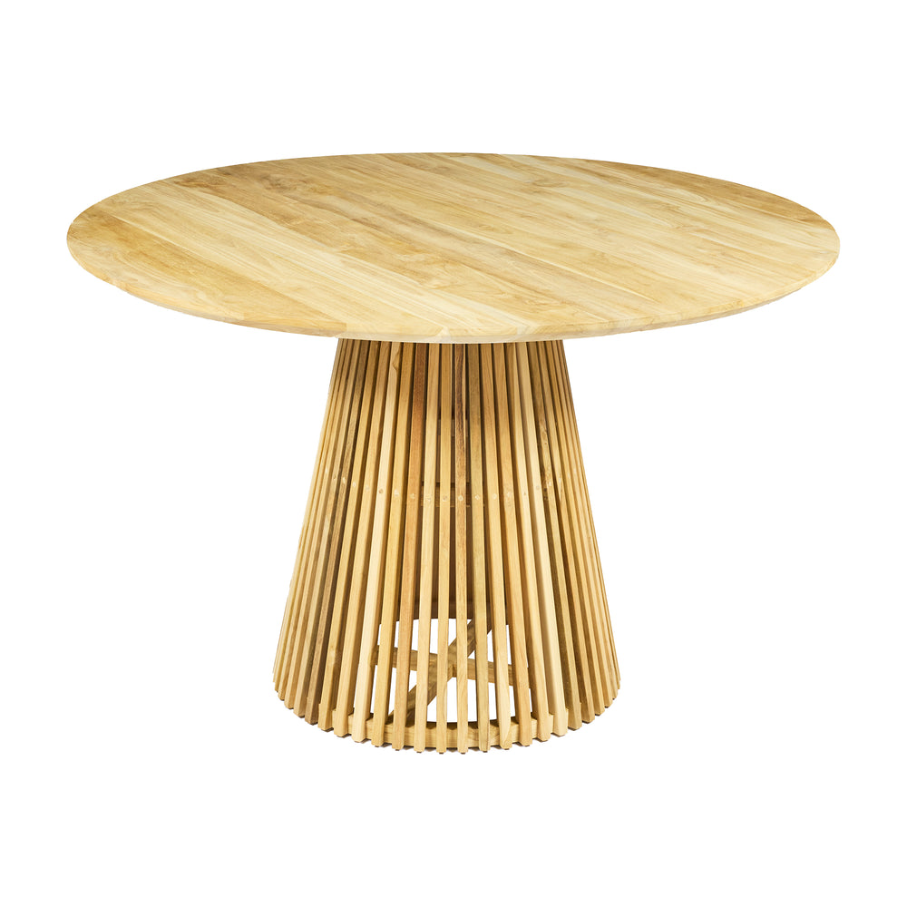 Tavolo rotondo da pranzo in legno di teak – Ø120 H78 cm "ZENNO"