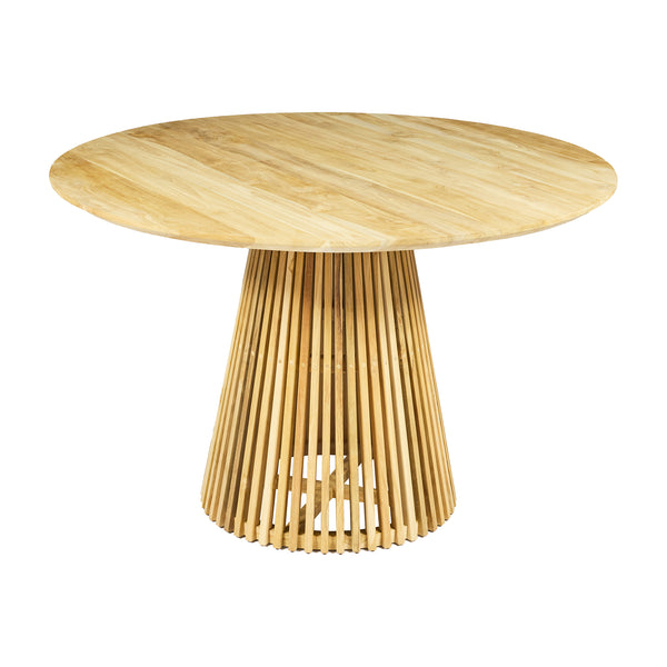 Tavolo rotondo da pranzo in legno di teak – Ø120 H78 cm "ZENNO"
