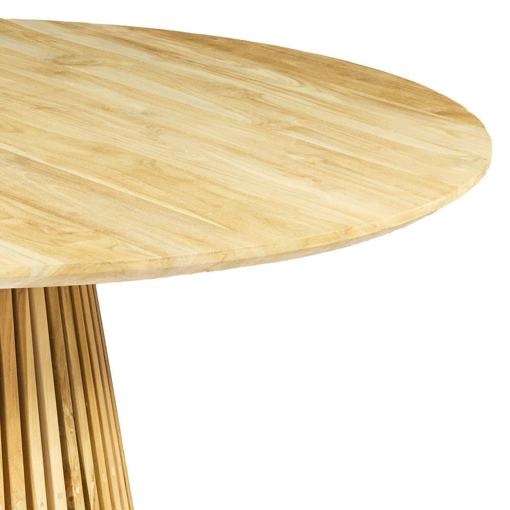Tavolo rotondo da pranzo in legno di teak – Ø120 H78 cm "ZENNO"